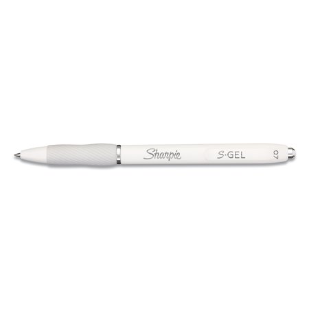 SHARPIE S-Gel Fashion Barrel Gel Pen, Retractable, Medium 0.7 mm, Black Ink, Pearl White Barrel, PK12 PK 2126236